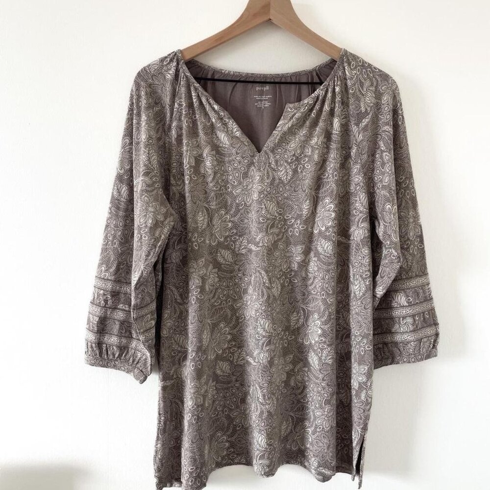 NWT Pure Jill Paisley Tunic Blouse